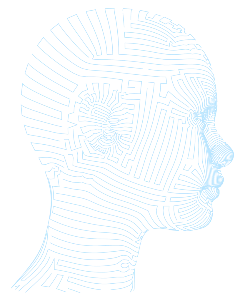 line art artificial intelligence face side view